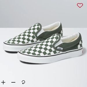Checkerboard vans slip on